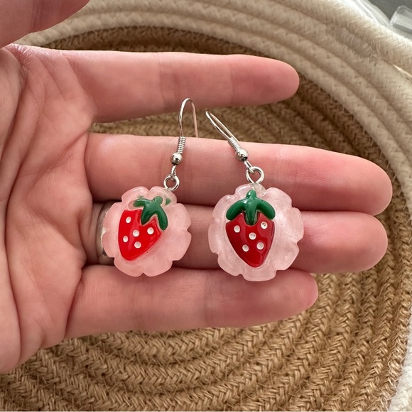 Jewelry - 3 For $20 Handmade Strawberries Earrings